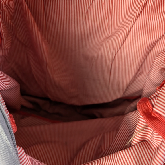 Herschel Supply Co Grey Backpack Brown Faux Leather Trim Classic School Bag - Picture 7 of 10